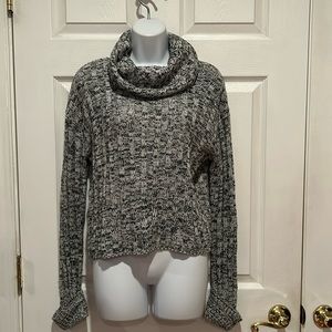 Hooked Up Black and White Knit Turtleneck Sz M